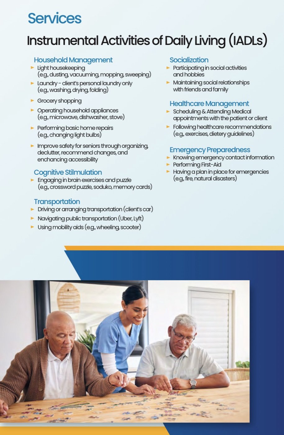 Brochure page: more services